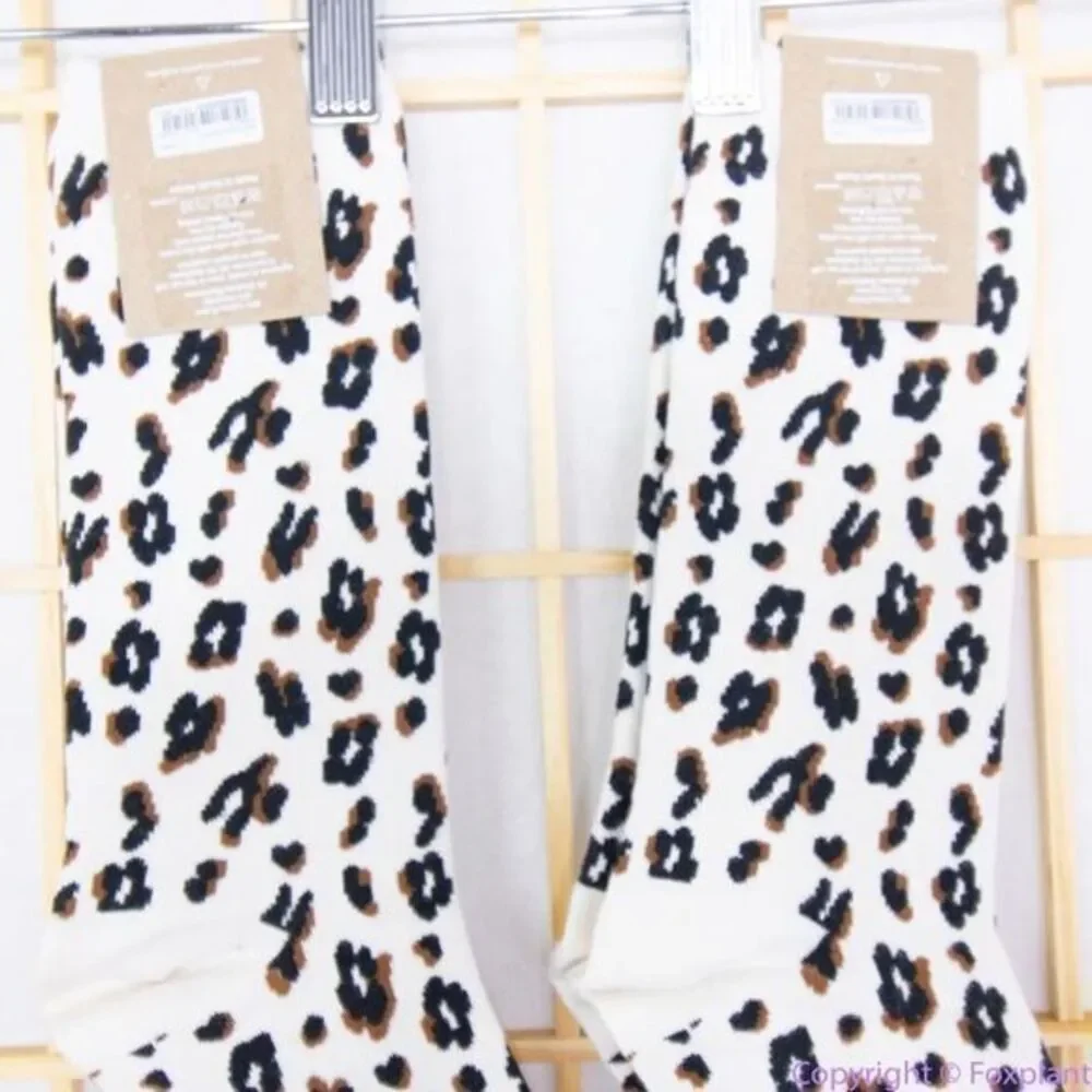 Two pairs:NEW Madewell Animal Trouser Socks,‎ color: antique cream